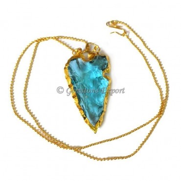 Sky-blue Heart Cut Arrowheads Necklace