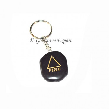 Black Agate Fire Keychain