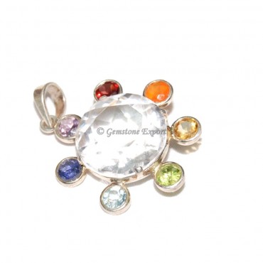 Crystal Quartz Diamond Chakra Pendants