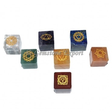 Chakra Engraved Symbol Cube Set