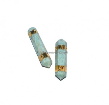 Green Aventurine Pencil Point Electroplated Pendant